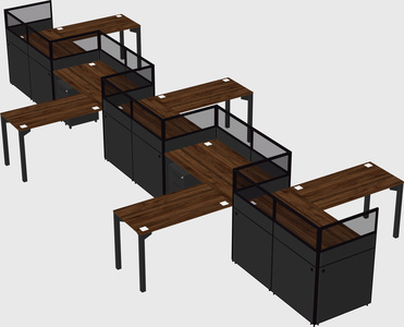 L-shape cubicles