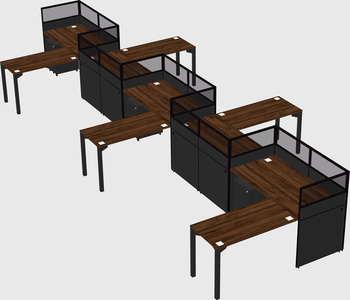 L-shape cubicles