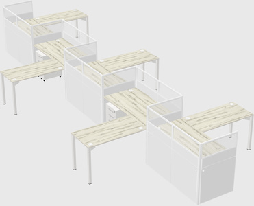 L-shape cubicles