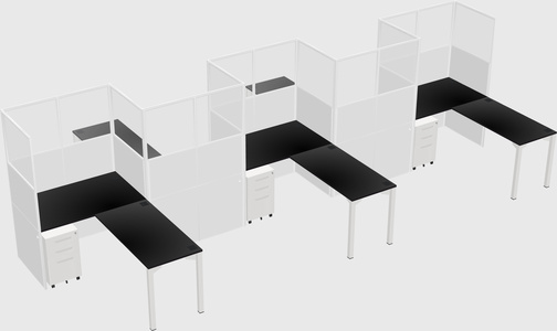 L-shape cubicles