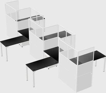 L-shape cubicles