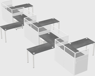 L-shape cubicles