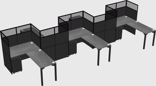L-shape cubicles