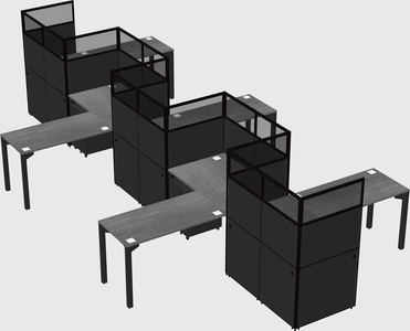L-shape cubicles