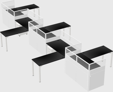 L-shape cubicles