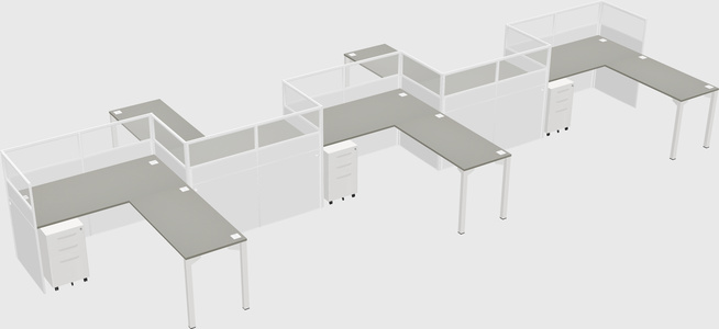L-shape cubicles