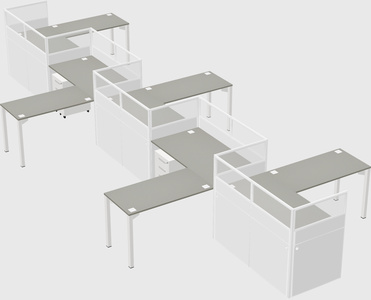 L-shape cubicles