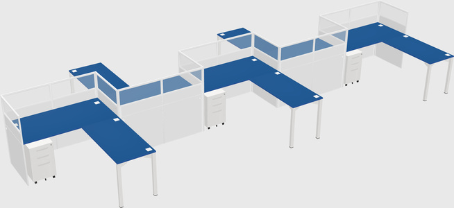 L-shape cubicles