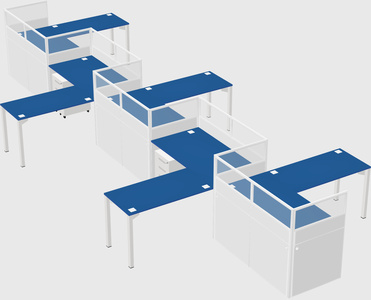 L-shape cubicles