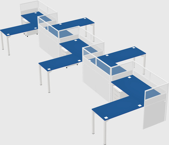L-shape cubicles