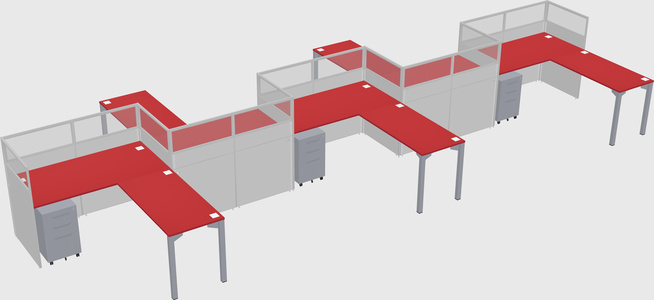 L-shape cubicles