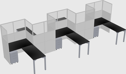 L-shape cubicles