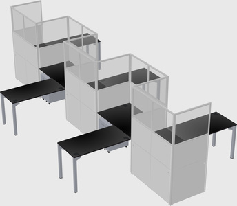 L-shape cubicles