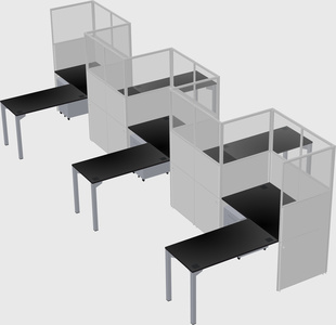 L-shape cubicles