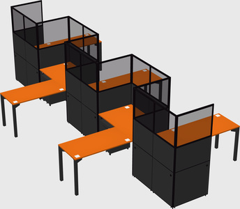 L-shape cubicles