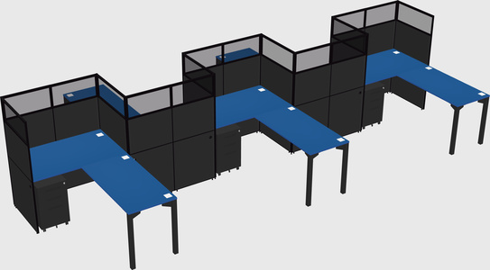 L-shape cubicles