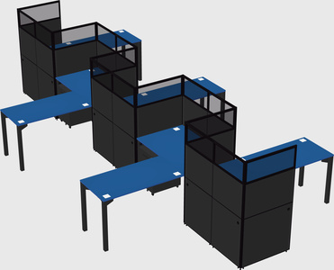 L-shape cubicles