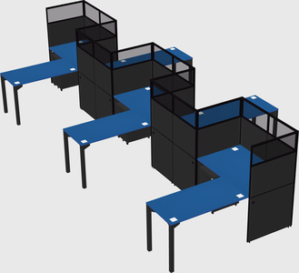 L-shape cubicles