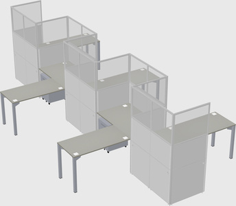 L-shape cubicles