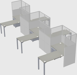 L-shape cubicles