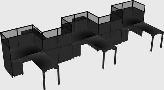L-shape cubicles