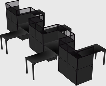 L-shape cubicles