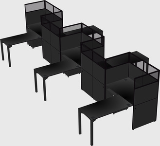 L-shape cubicles