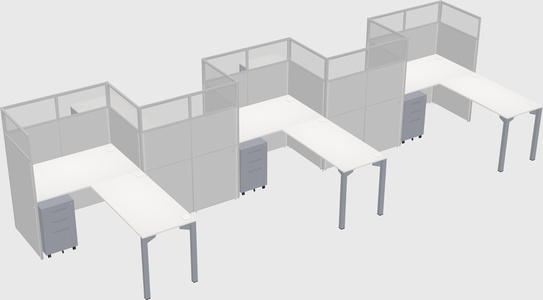 L-shape cubicles