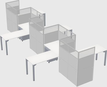 L-shape cubicles