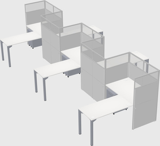 L-shape cubicles