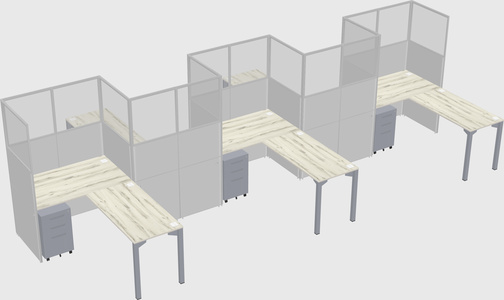 L-shape cubicles