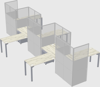L-shape cubicles