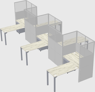 L-shape cubicles