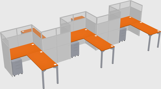 L-shape cubicles