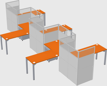 L-shape cubicles