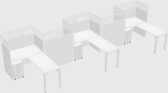 L-shape cubicles