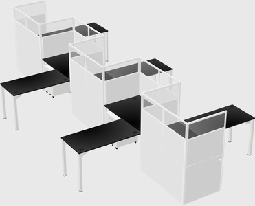L-shape cubicles