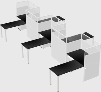 L-shape cubicles
