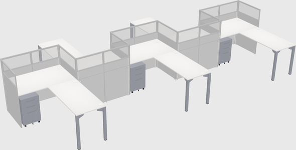 L-shape cubicles