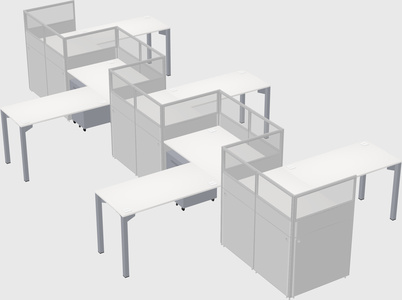 L-shape cubicles