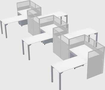 L-shape cubicles