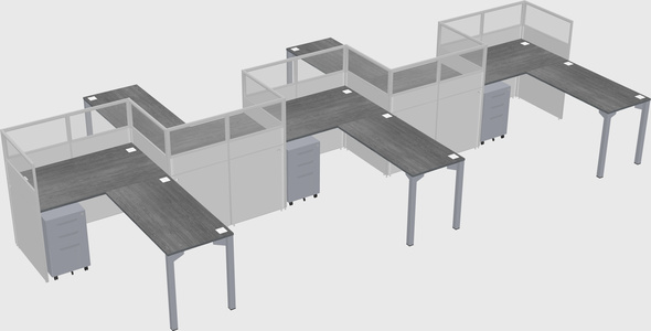 L-shape cubicles