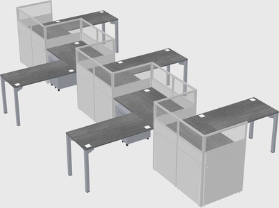 L-shape cubicles