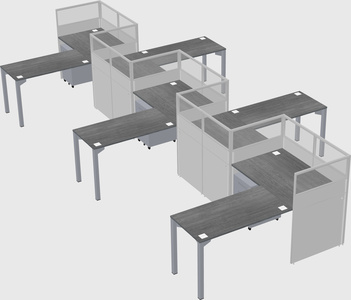 L-shape cubicles