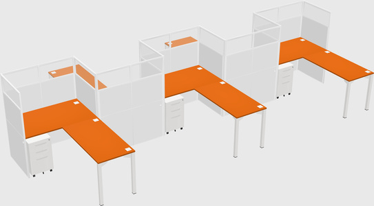 L-shape cubicles