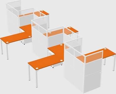 L-shape cubicles