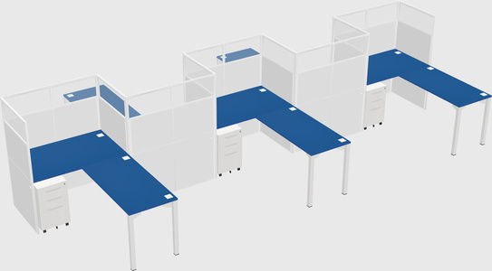 L-shape cubicles