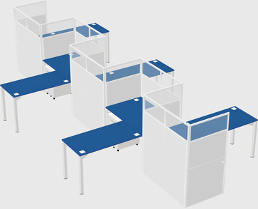 L-shape cubicles