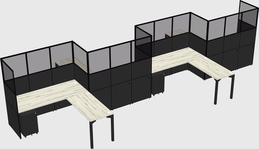 L-shape cubicles