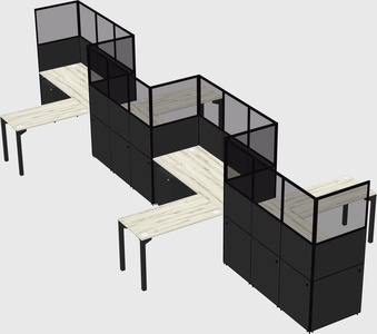 L-shape cubicles